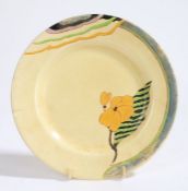 Clarice Cliff Wilkinson Ltd. Lodore pattern plate, the central field decorated with a stylised