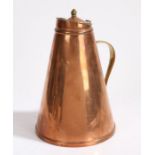 W.A.S. Benson insulated or 'jacketed' hot water jug, of conical form, the domed cover opening to