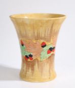 Clarice Cliff Newport Pottery "Acorn" Bizarre vase, of waisted form with central band of oak