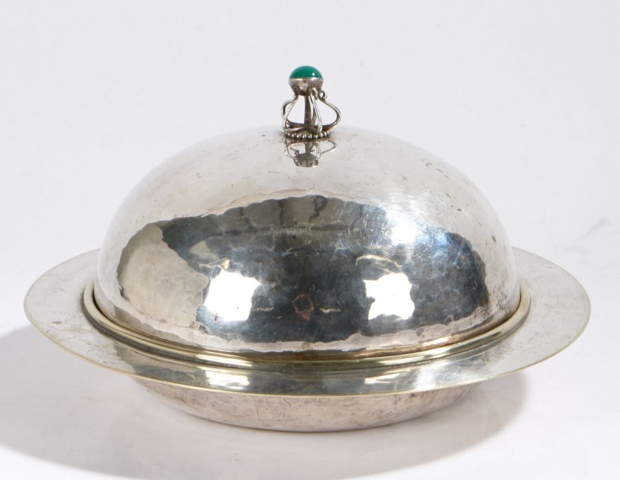 Charles Ashbee for the Guild of Handicraft, silver plated muffin dish, the beaten domed cover with - Image 2 of 3