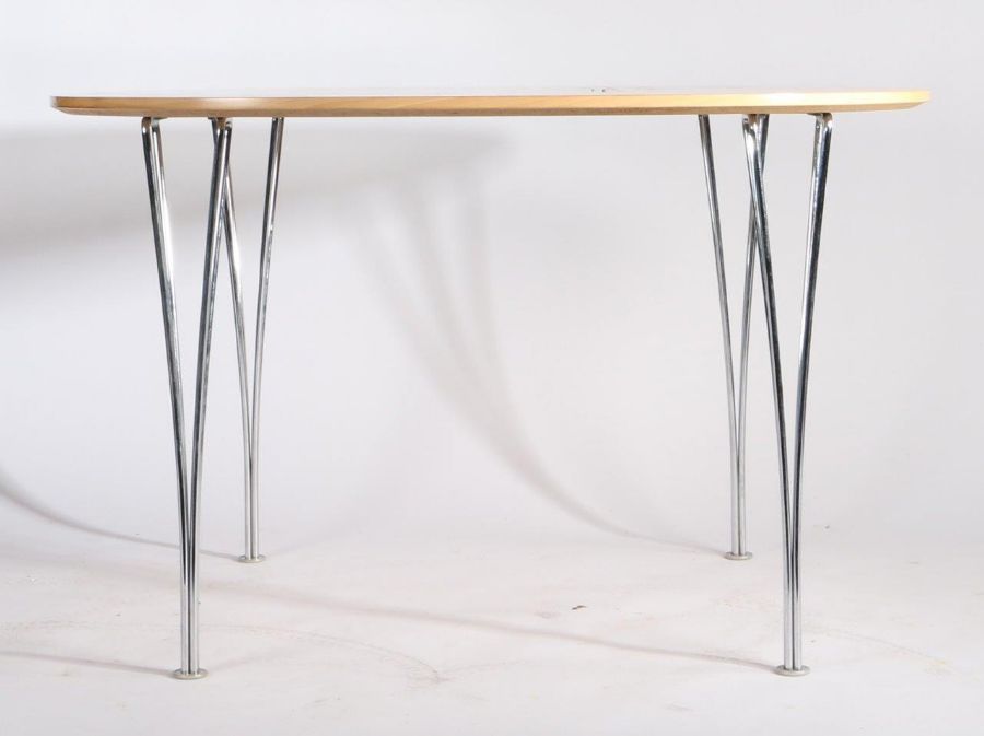 Fritz Hansen Danish dining table, circa 1999, the beech laminated top raised on quadruple tapering - Image 2 of 3