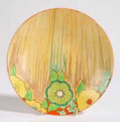 Clarice Cliff Newport pottery Bizarre "Jonquil" pattern plate, decorated with polychrome stylised