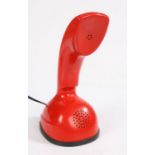 Ericsson "Ericofon" or "Cobra Phone" mid 20th Century telephone, the one piece red plastic body with
