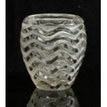 Lalique Meandres pattern vase, of ovoid form with deep bands of wavy textured decoration, engraved