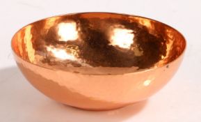 Newlyn copper bowl, with beaten decoration, stamped to foot, 11cm diameter