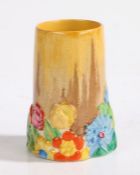 Clarice Cliff Newport Pottery Bizarre My Garden pattern vase, the body with raised polychrome
