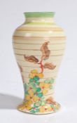 Clarice Cliff Newport Pottery Bizarre "Green Hydrangea" pattern Mei Ping vase, printed mark to