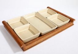Clarice Cliff Wilkinson Ltd. hors d'oeuvres set, consisting of four square and one rectangular