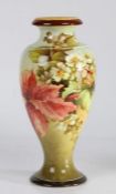 Doulton Lambeth Faience vase by Josephine Durtnall, the waisted neck above a bulbous body with