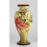 Doulton Lambeth Faience vase by Josephine Durtnall, the waisted neck above a bulbous body with