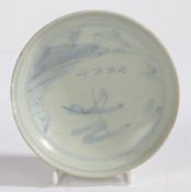 18th Century Chinese ship wreck porcelain dish, possibly Nanking, with a faded blue design to the