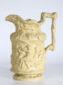 An early to mid 19th Century relief moulded jug, circa 1844, The Bacchanalian Dance, 25cm high