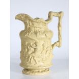 An early to mid 19th Century relief moulded jug, circa 1844, The Bacchanalian Dance, 25cm high