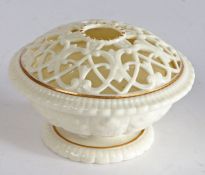 Grainger & Co. Royal China Works Worcester pot pourri bowl, the pierced scrolled and domed top