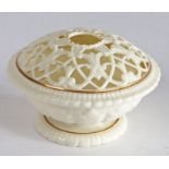 Grainger & Co. Royal China Works Worcester pot pourri bowl, the pierced scrolled and domed top
