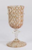 19th Century Venetian latticino glass, with aventurine, possibly Murano, 11cm tall