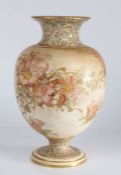 Doulton Burslem vase, the waisted foliate neck above a bulbous gilt and foliate transferred