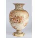 Doulton Burslem vase, the waisted foliate neck above a bulbous gilt and foliate transferred