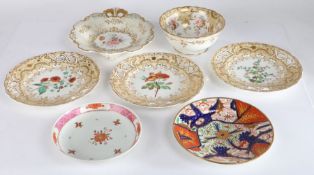 A collection of 19th Century porcelain, to include a John Allsop 16 St Pauls Church Yard, London