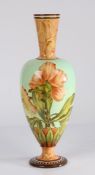 Doulton Lambeth Faience vase by Mary Butterton, the flared tapering neck above a bulbous body