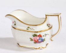 19th Century Spode porcelain jug, polychrome decorated with flowers, 14.5cm long