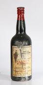 A large early/mid 20th Century Folk Art painted wooden advertising sherry bottle, 'Williams &