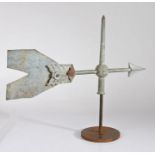 A 19th Century metal weathervane, of arrow form with feathered detail, possibly from a lighthouse,