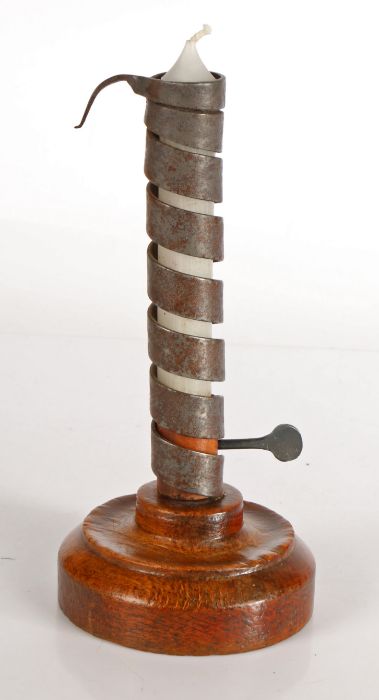 A 19th century French 'Rat de Cave', of typical spiral form, on turned wooden base, 20cm high. - Image 2 of 2