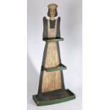 Mid 20th Century folk art dummy board hall stand for umbrellas and gloves, in the style of a maid,