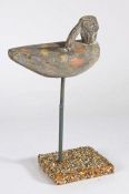 An early 20th century French wooden primitive decoy shorebird, Baie de Somme, Normandy, painted