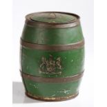 Rare early 20th century shop display tin toleware advertising barrel for Colman’s mustard, with