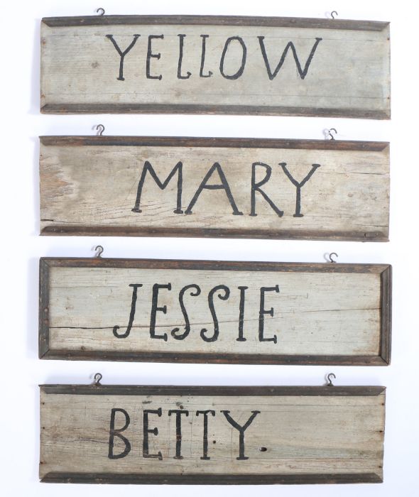 A charming set of early 20th Century American stable signs, named for the horses YELLOW, MARY, - Image 2 of 2