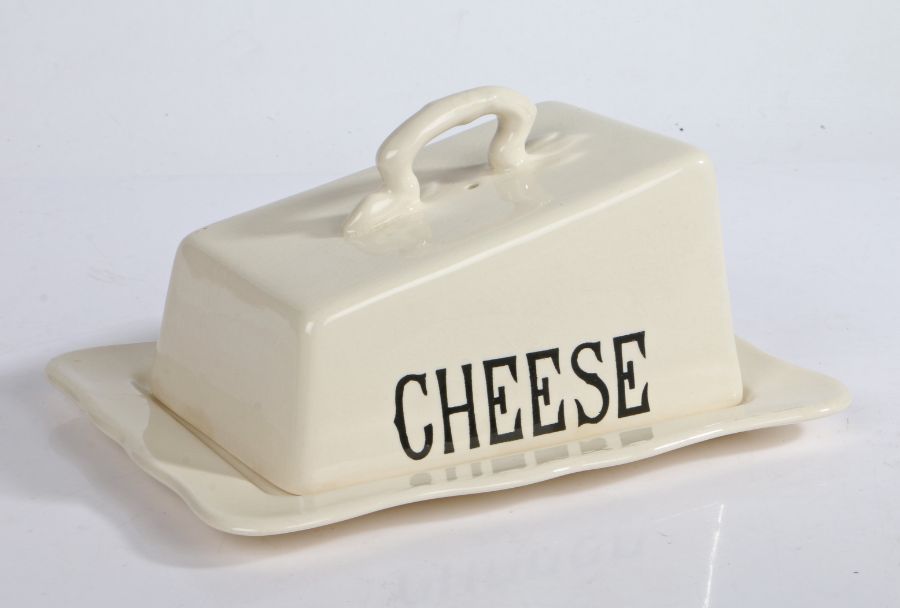 Mason’s ironstone cheese dish and cover, the angled lid with CHEESE in black above the shaped