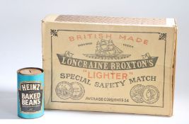 An advertising Folk Art oversized cardboard shop display matchbox, 'Loncraine Broxton's Special