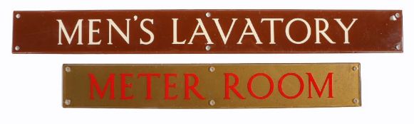 Two 1950’s door signs from a former police station – Men’s Lavatory and Meter Room (2).