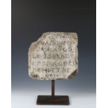 French 18th Century carved stone tablet, circa 1791, the stone section with the text ....