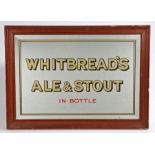 Original Whitbread ale Public house advertising mirror, the mirror plate with the text Whitbread's
