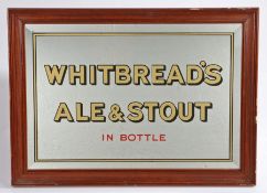 Original Whitbread ale Public house advertising mirror, the mirror plate with the text Whitbread's