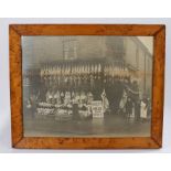 Large late 19th Century Butchers shop photograph, the butcher and children standing outside the shop