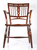 An elegant early 19th century fruitwood and elm Windsor armchair, Mendlesham, Suffolk, circa 1810-40