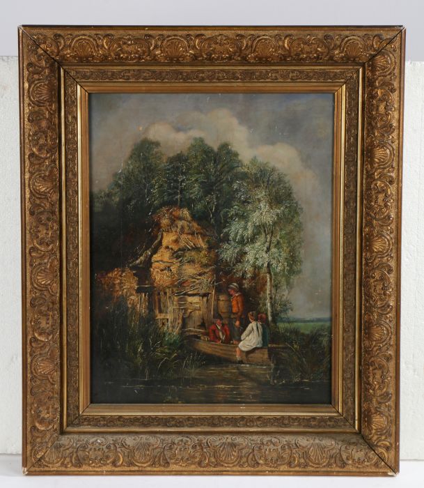 Joseph Stannard (British, 1797-1830) Boat House with Figures