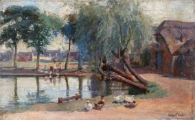 William Gilbert Foster (British, 1855-1906) 'Willows and Pond, Martham'