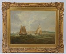 John Moore of Ipswich (British, 1821-1902) Shipping Off a Coast