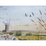 Steve Cale (British, Contemporary) 'Cley Evening - Last Swallows of Autumn'