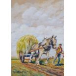 Harry W Potter (British, 20th Century) Haycart