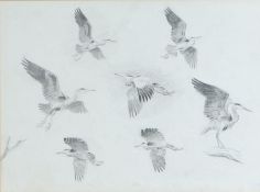 John Cyril Harrison (British, 1898-1985) 'Herons in Flight'