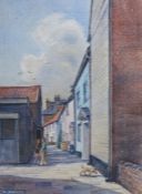 D E Davis (British, 20th Century) 'Bull Alley, Holt'