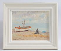Hugh Boycott Brown R.S.M.A (British, 1909-1990) 'Mending Nets, Aldeburgh'
