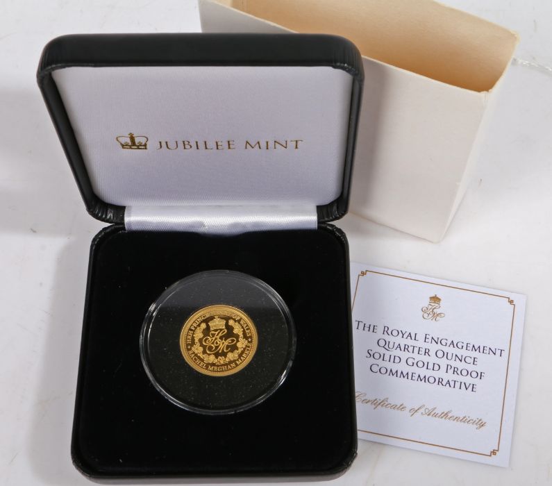 Jubilee Mint, The Royal Engagement Quarter Ounce solid 9 carat gold proof commemorative, edition