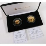 Jubilee Mint, The Centenary of World War I solid 22 carat gold proof £1 and £2, 8 grams and 16